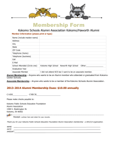Kokomo Schools Alumni Association Kokomo/Haworth Alumni