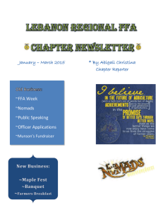 January-March 2015 Newsletter - Lebanon Regional Agricultural