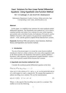 Exact Solutions For Non Linear Partial Differential Equations Using