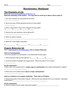 Biochemistry: WebQuest