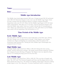 Middle Ages Introduction