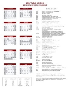 2015-2016 District Calendar