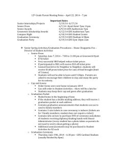 12th Grade Parent Meeting Notes – April 22, 2014 – 7 pm Important
