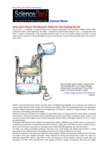 Innovative Water Purification Tablet for Developing World