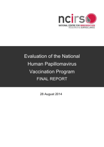 Evaluation of the National HPV Vaccination Program
