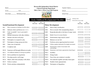 Early Childhood Developmental Checklist II