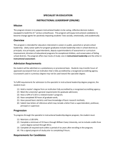 Instructional Leadership Requirement (12 hours)