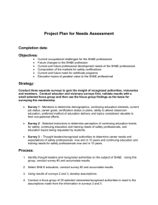 Education Planning Project Plan for Needs Assessment