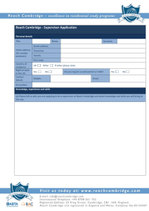 Supervisor Application Form 2015