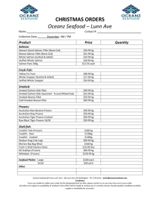 CHRISTMAS ORDERS Oceanz Seafood – Lunn Ave