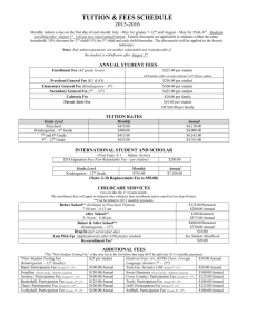 Tuition & Fees Schedule