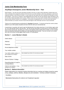 Templates - Junior Membership Form (June 2014)