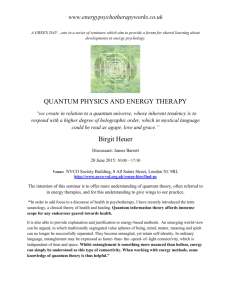 Quantum Physics and Energy Therapy
