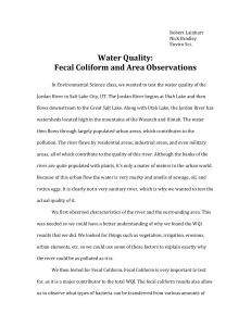 Water Quality Report: Fecal Coliform and Area