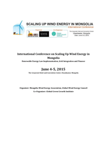June 4-5, 2015 - Mongolian wind energy association