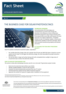 The Business Case for Solar Photovoltaics