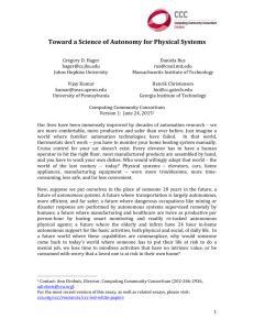 Toward a Science of Autonomy for Physical Syst ems