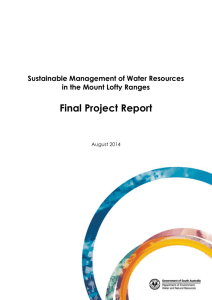 Sustainable Management of Water Resources in the Mount Lofty