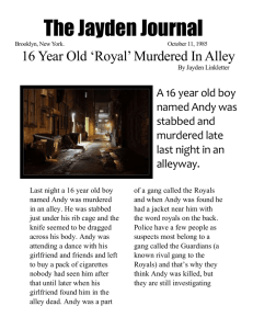16 year old Royal murdered in alleyway