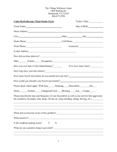 Colon Hydrotherapy Client Intake Form