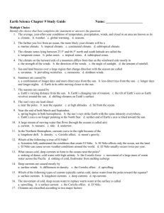 Earth Science Chapter 9 Study Guide