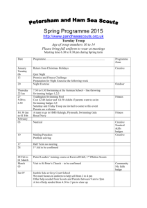 Tuesday Troop Programme Spring 2015
