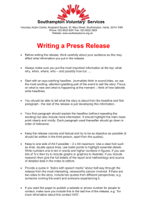 Writing a Press Release - Southampton Voluntary Services