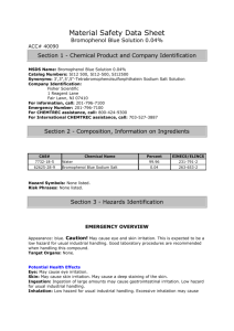 Material Safety Data Sheet Bromophenol Blue Solution 0.04% ACC