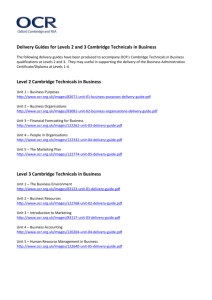 Links to delivery guides for Cambridge Technicals in Business