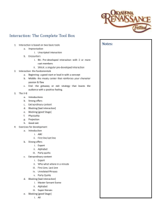 Interaction: The Complete Tool Box