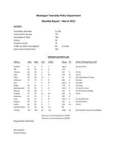 Muskegon Township Police Department Monthly Report – March 2012