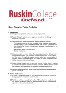 Higher Education Tuition Fee Policy