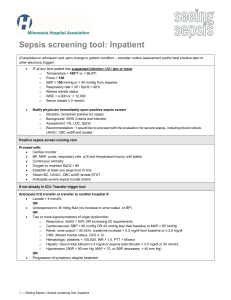 Sepsis screening tool: Inpatient