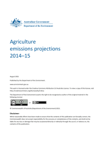 Agriculture emissions projections 2014*15