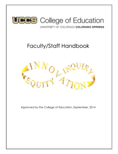 College of Education Faculty/Staff Handbook 2014