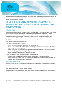using the core skills for work developmental framework