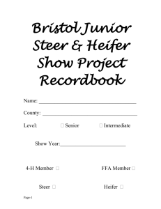 Steer & Heifer Show Project Recordbook