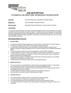 Workshop Supervisor Job Description