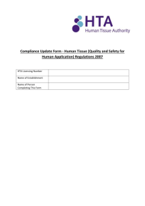 Compliance Update Form - Human Tissue Authority