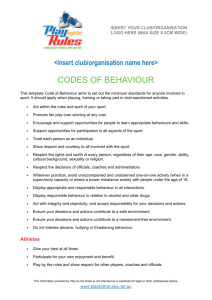 Code of Behaviour - Play By The Rules