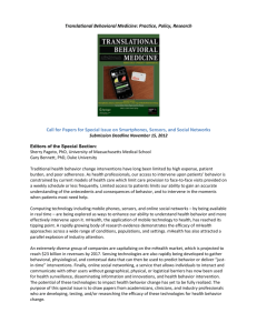 Translational Behavioral Medicine: Practice, Policy, Research