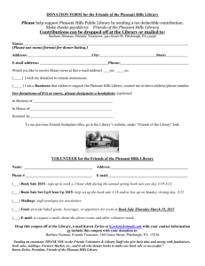 DONATION FORM for the Friends of the Pleasant Hills Library