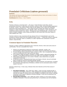 Feminist Criticism (1960s