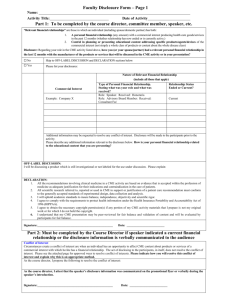Faculty Disclosure Form