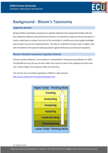 Background - Bloom`s taxonomy