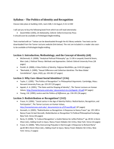 Syllabus – The Politics of Identity and Recognition
