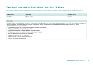 Year 5 unit overview * Australian Curriculum: Science