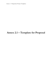 Annex 2.1: Template for Proposal