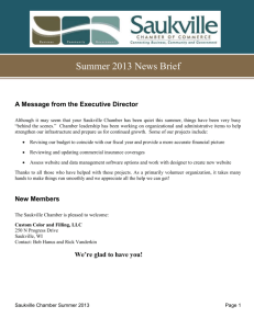 Newsbrief summer 2013 - Saukville Chamber of Commerce