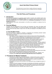 2014 AVW First Aid Policy - Ascot Vale West Primary School